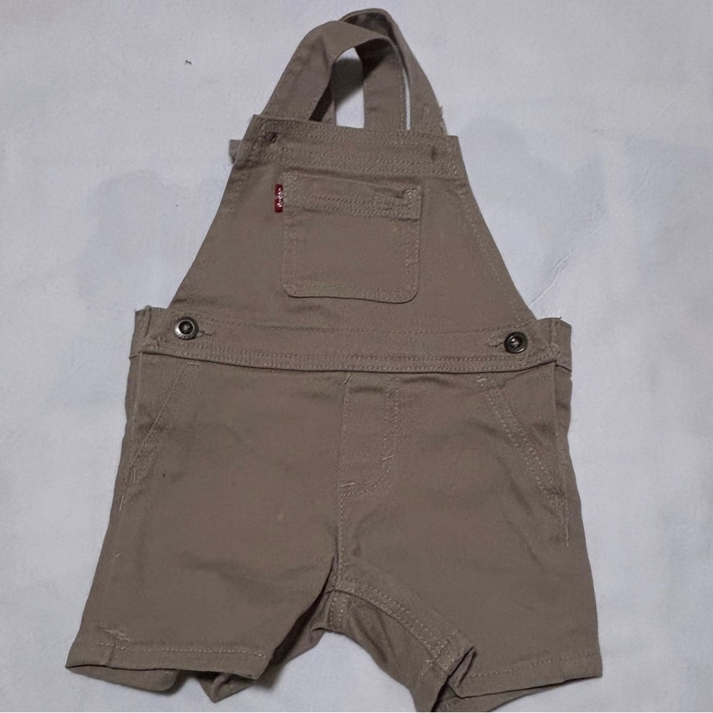 Tan Overalls with Pocket Detail